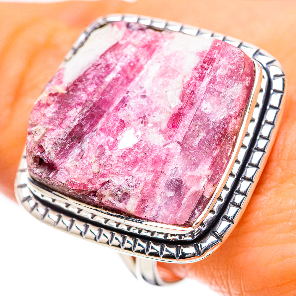 Pink Tourmaline In Quartz Rings handcrafted by Anasilvercos - RING134291