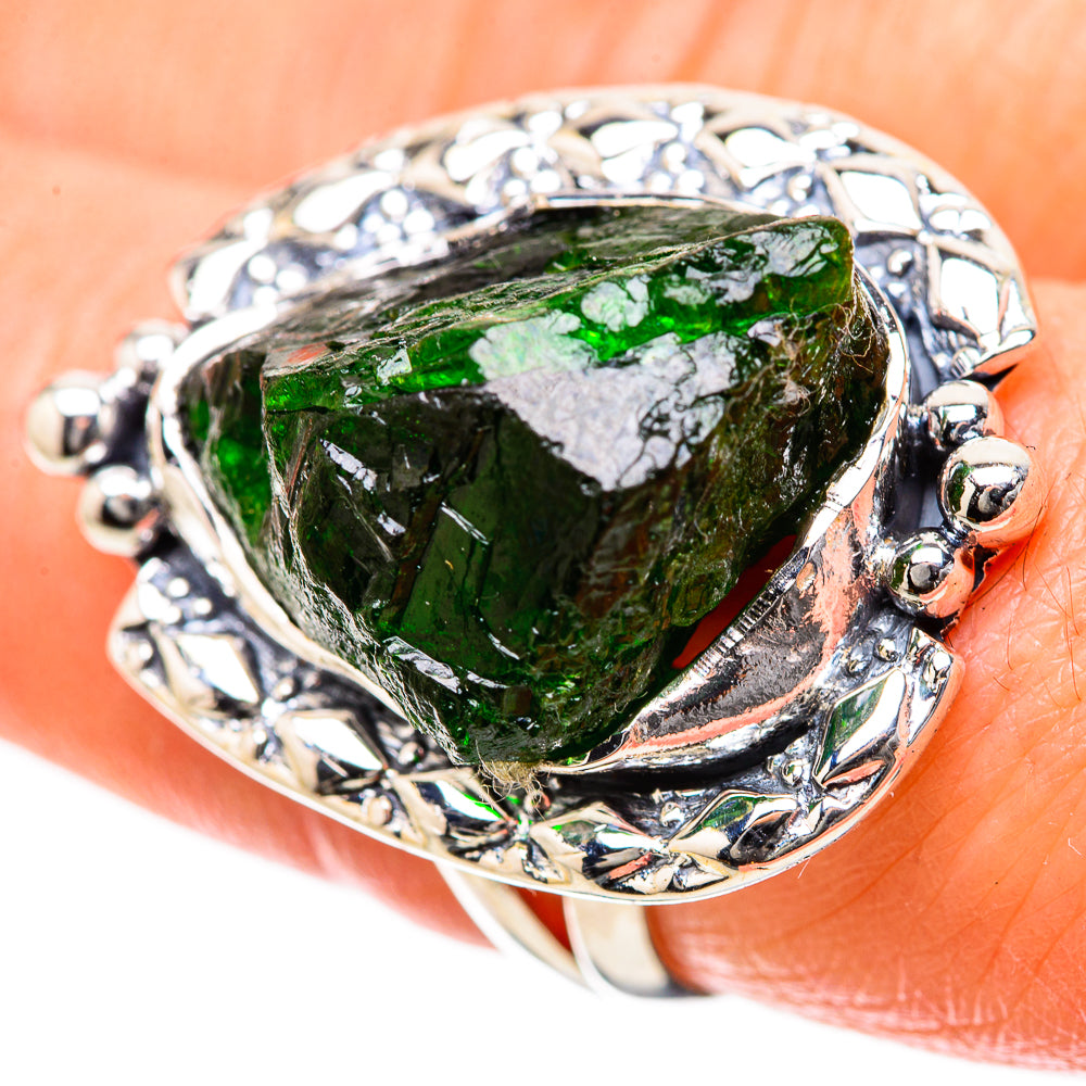 Chrome Diopside Rings handcrafted by Anasilvercos - RING134306