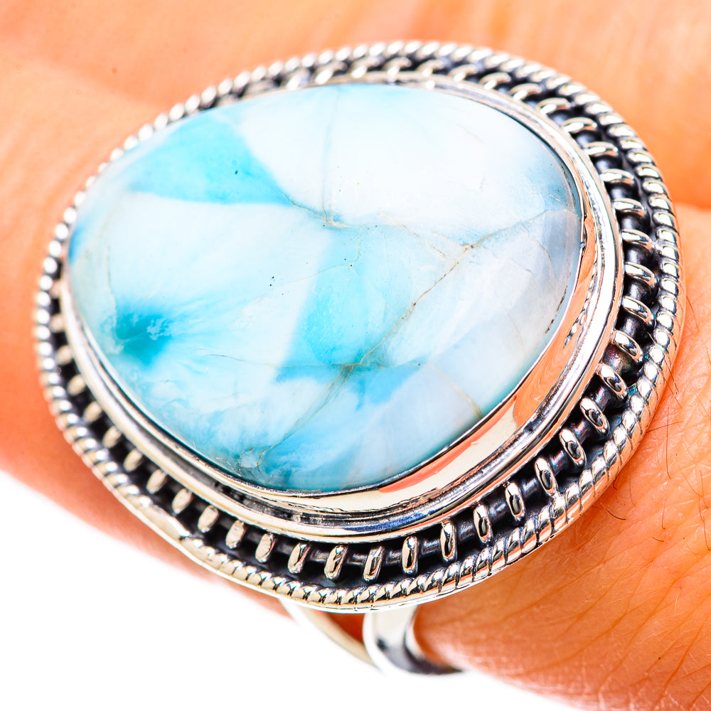 Larimar Rings handcrafted by Anasilvercos - RING134316