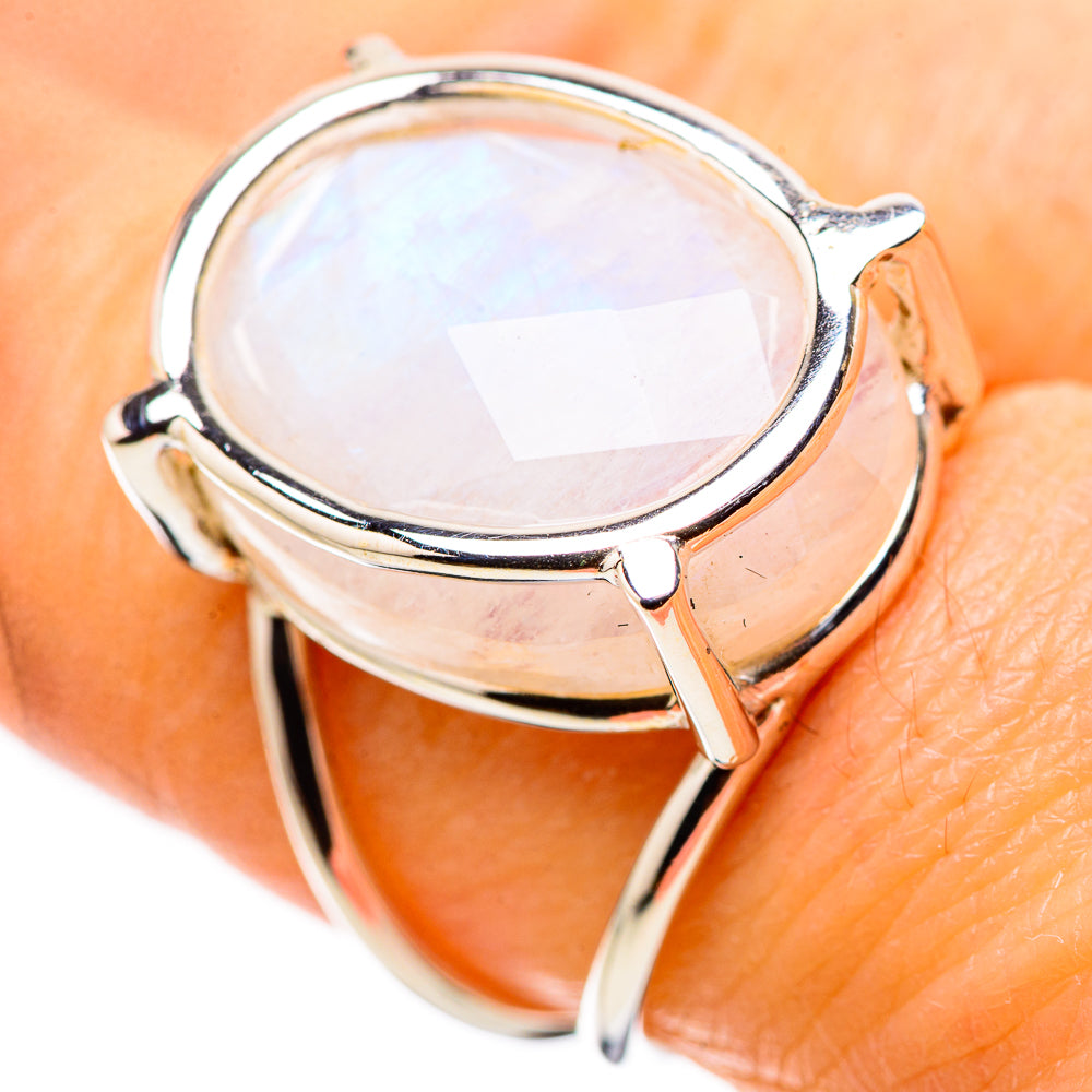 Rainbow Moonstone Rings handcrafted by Anasilvercos - RING134377