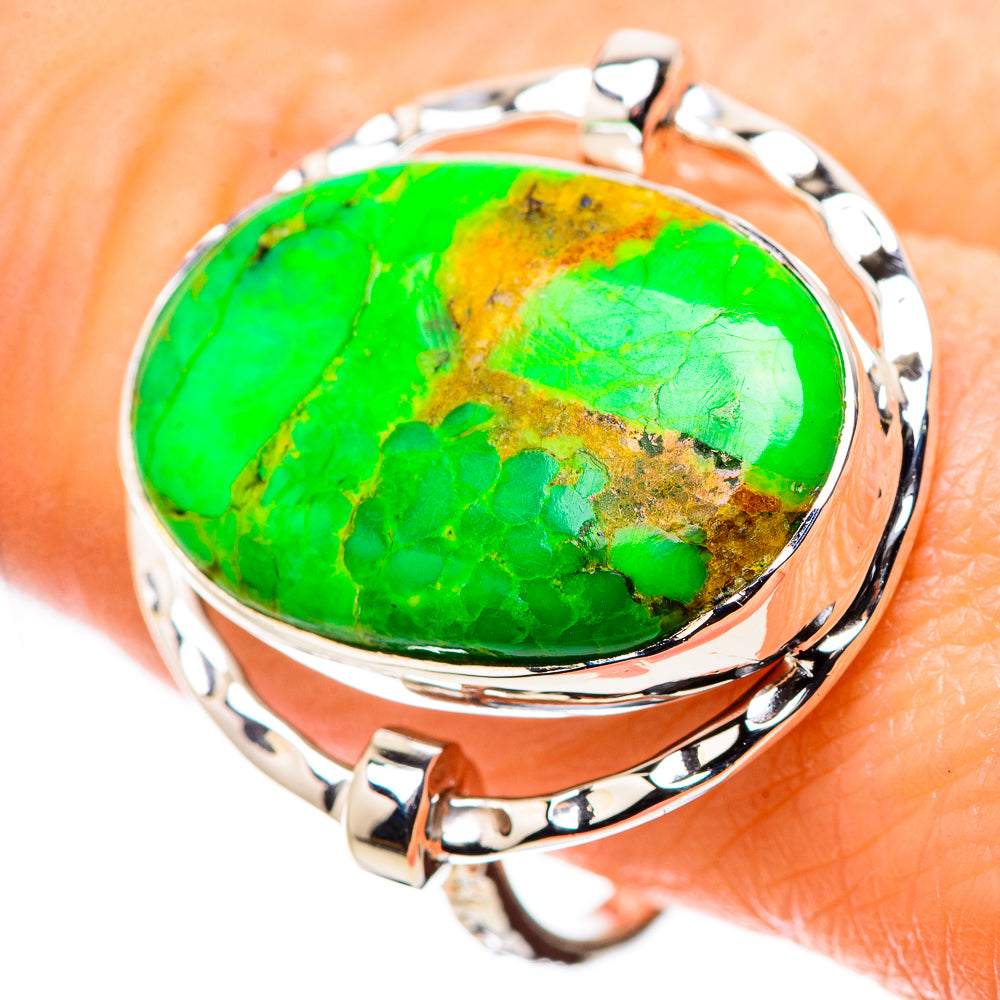 Gaspeite Rings handcrafted by Anasilvercos - RING134388