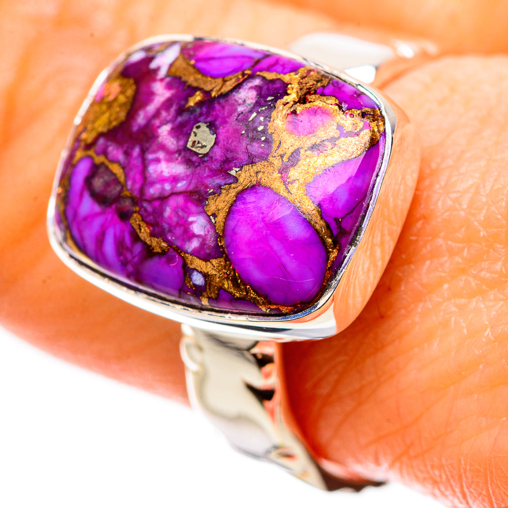 Purple Copper Composite Turquoise Rings handcrafted by Anasilvercos - RING134439