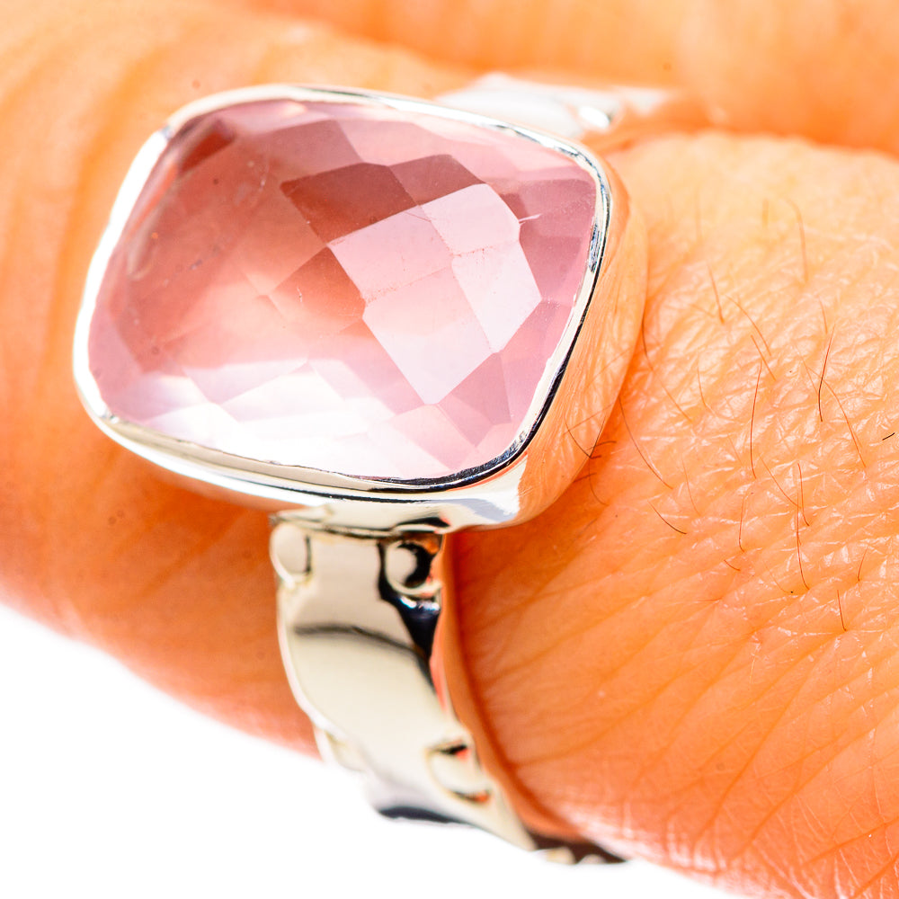 Rose Quartz Rings handcrafted by Anasilvercos - RING134456