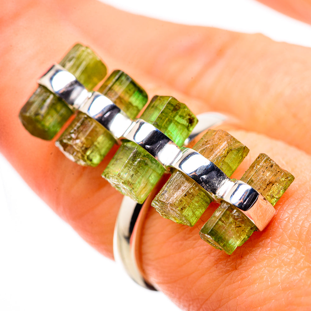 Green Tourmaline Rings handcrafted by Anasilvercos - RING134473