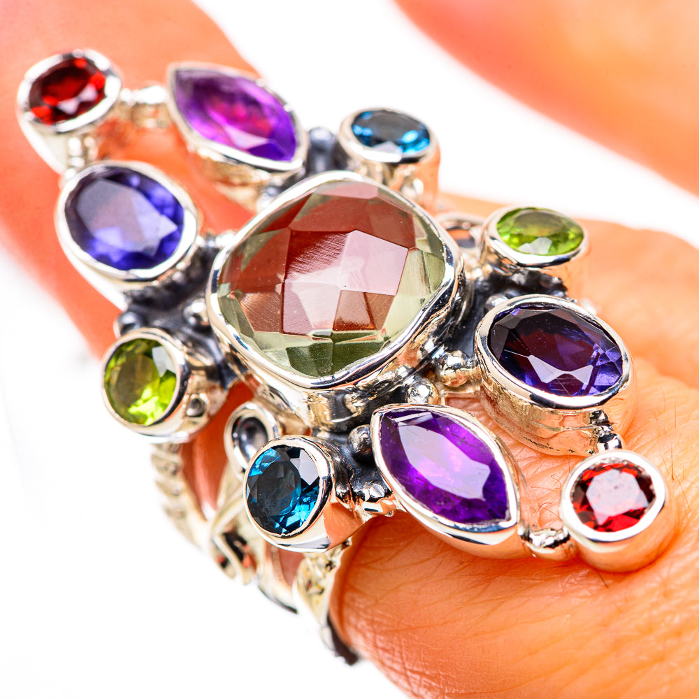 Green Amethyst Rings handcrafted by Anasilvercos - RING134483