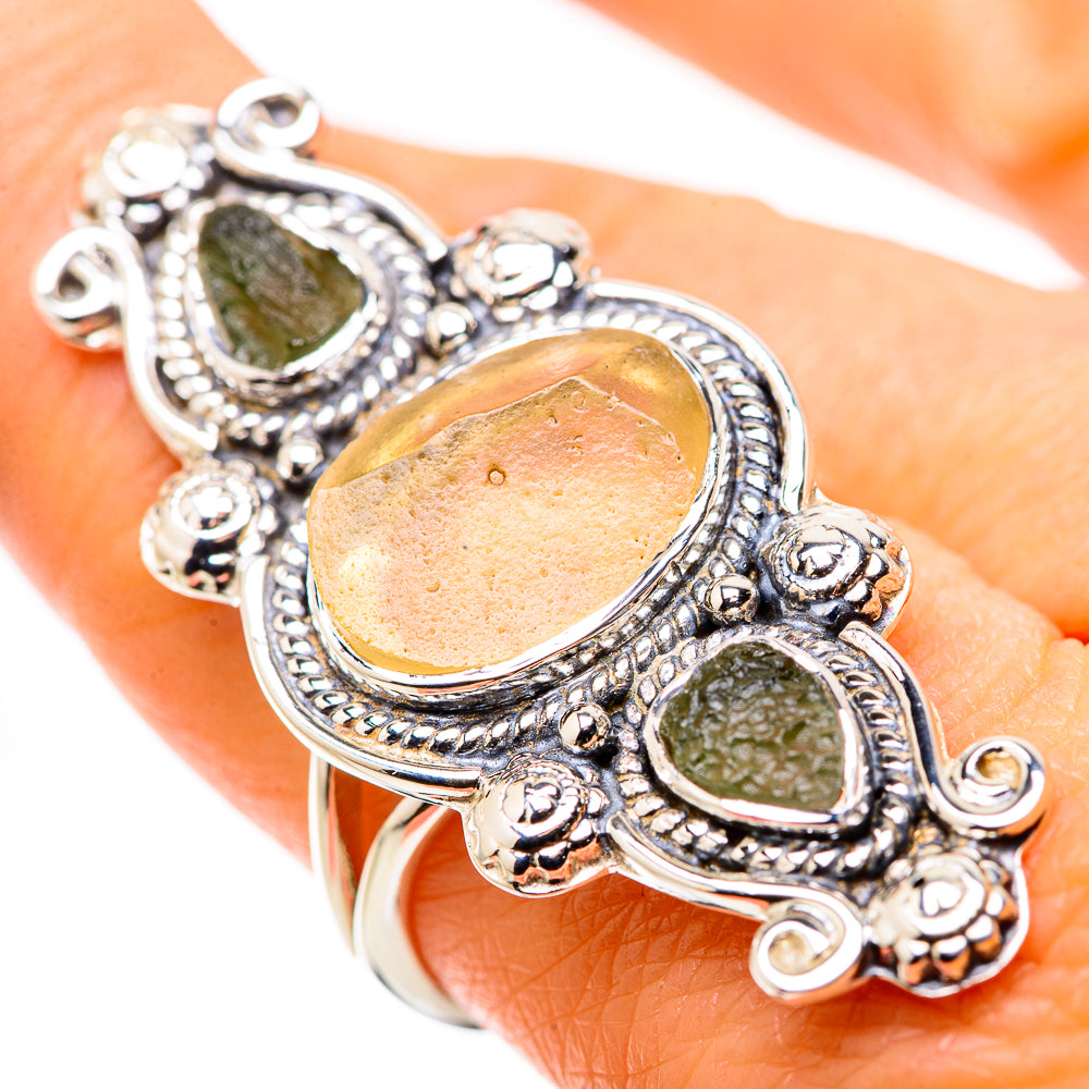 Libyan Desert Glass Rings handcrafted by Anasilvercos - RING134485