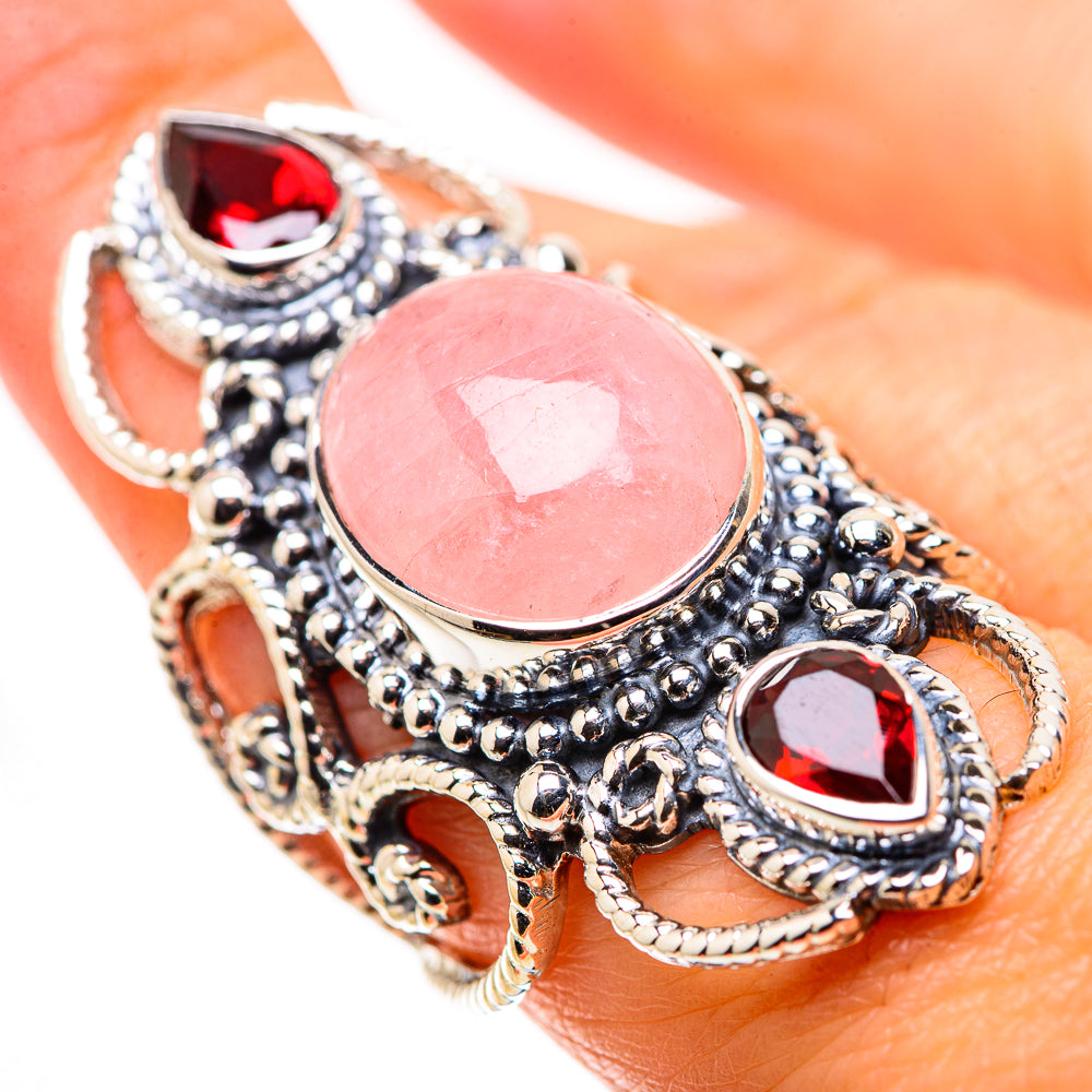 Rose Quartz Rings handcrafted by Anasilvercos - RING134497