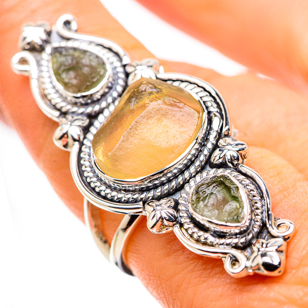 Libyan Desert Glass Rings handcrafted by Anasilvercos - RING134500