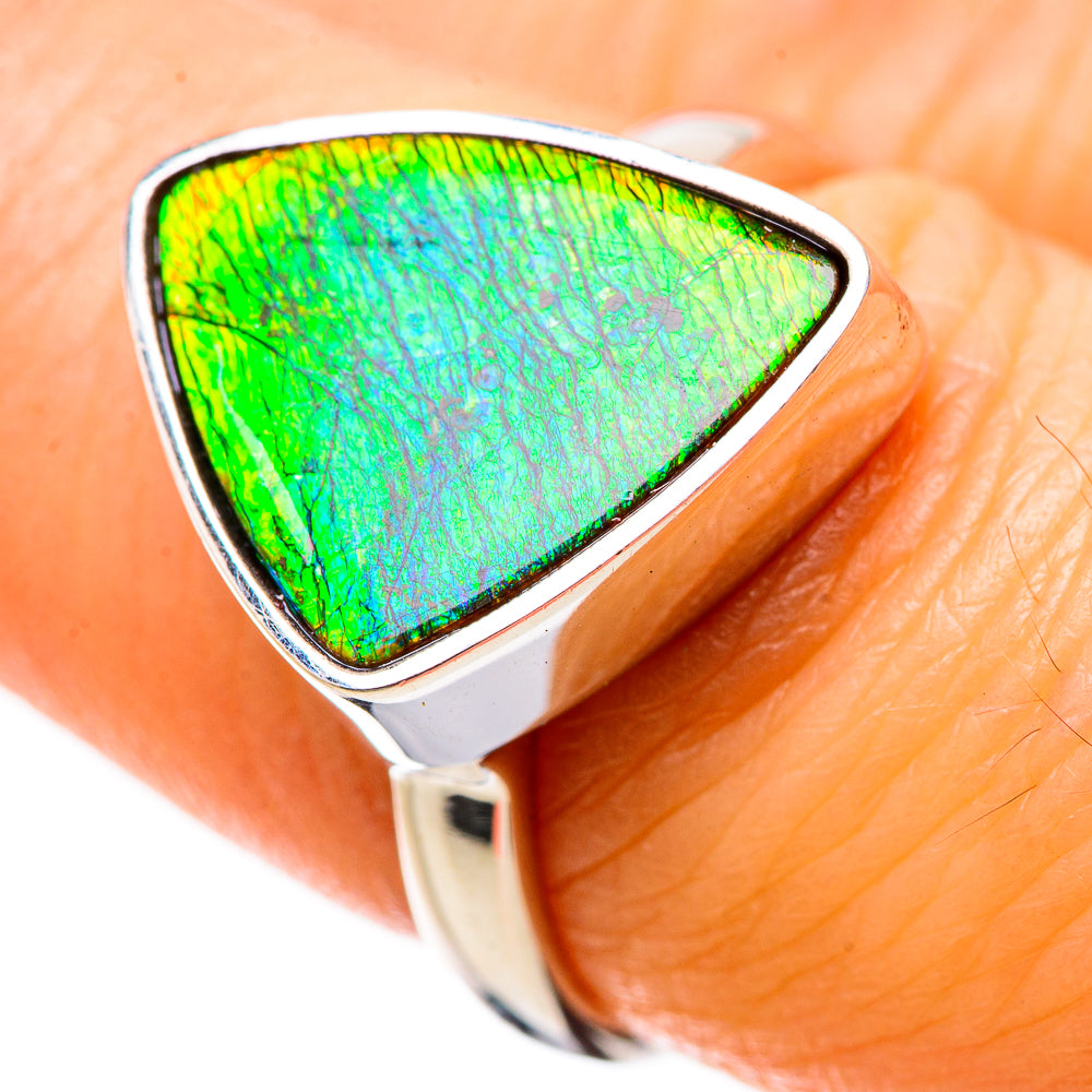 AAA Canadian Ammolite Rings handcrafted by Anasilvercos - RING134511 - Photo 2