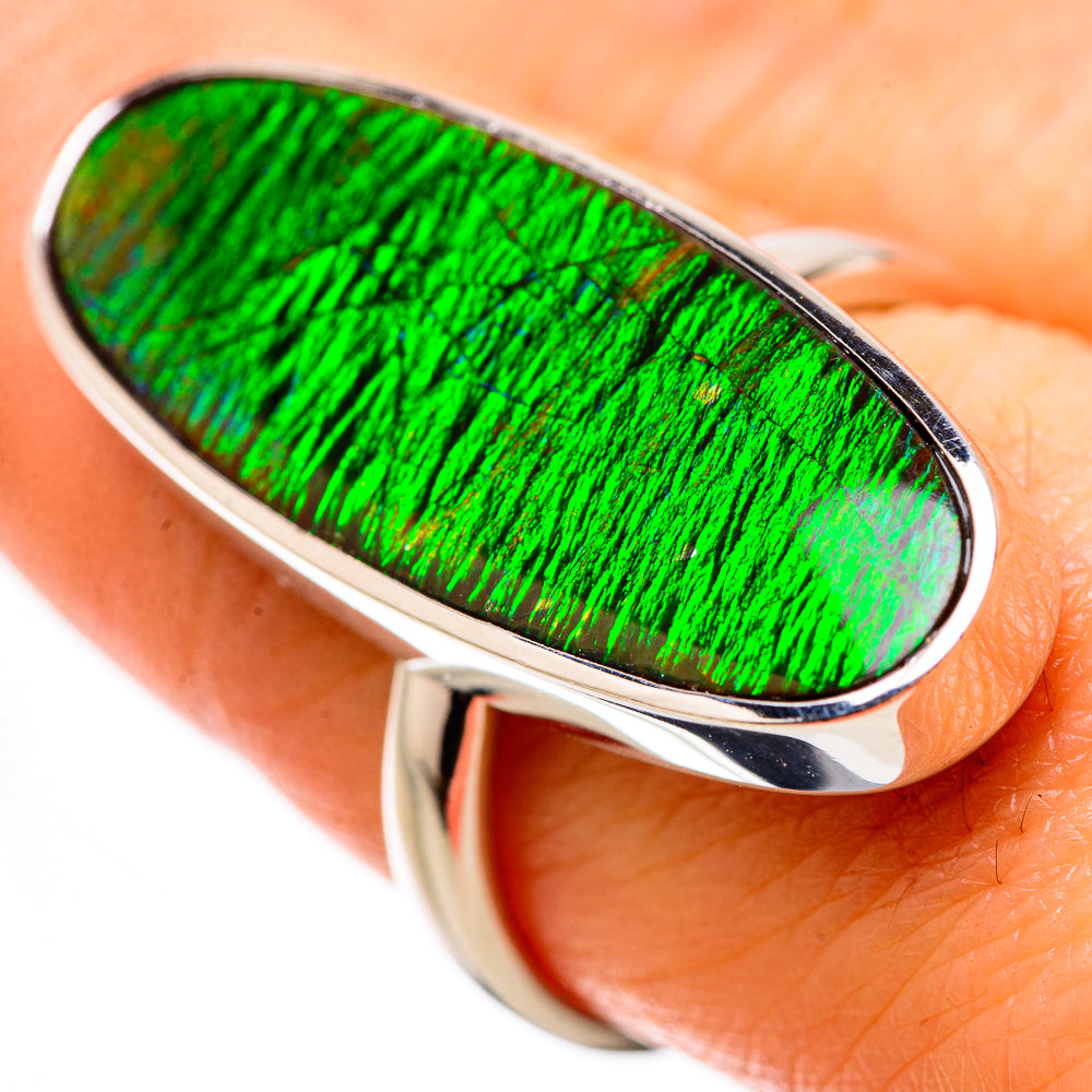 AAA Canadian Ammolite Rings handcrafted by Anasilvercos - RING134517 - Photo 2