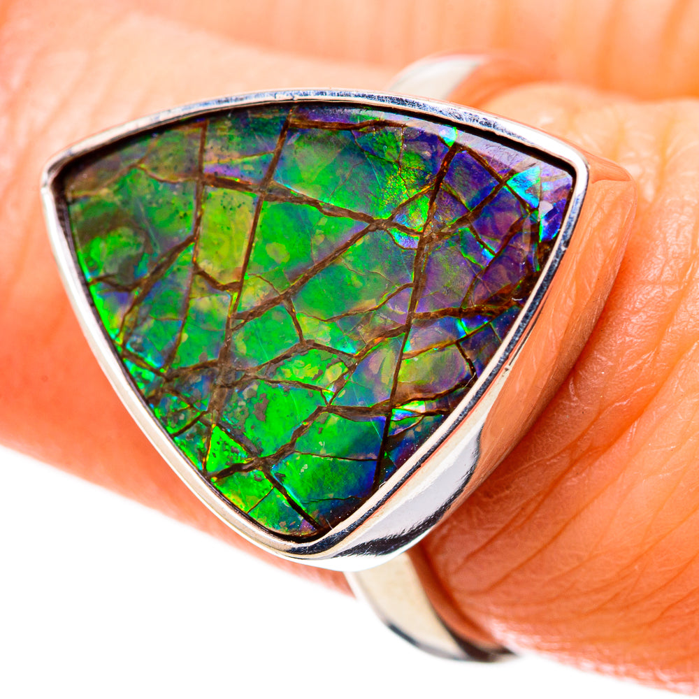 AAA Canadian Ammolite Rings handcrafted by Anasilvercos - RING134524 - Photo 2