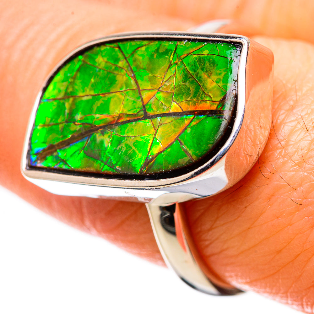 AAA Canadian Ammolite Rings handcrafted by Anasilvercos - RING134530 - Photo 2