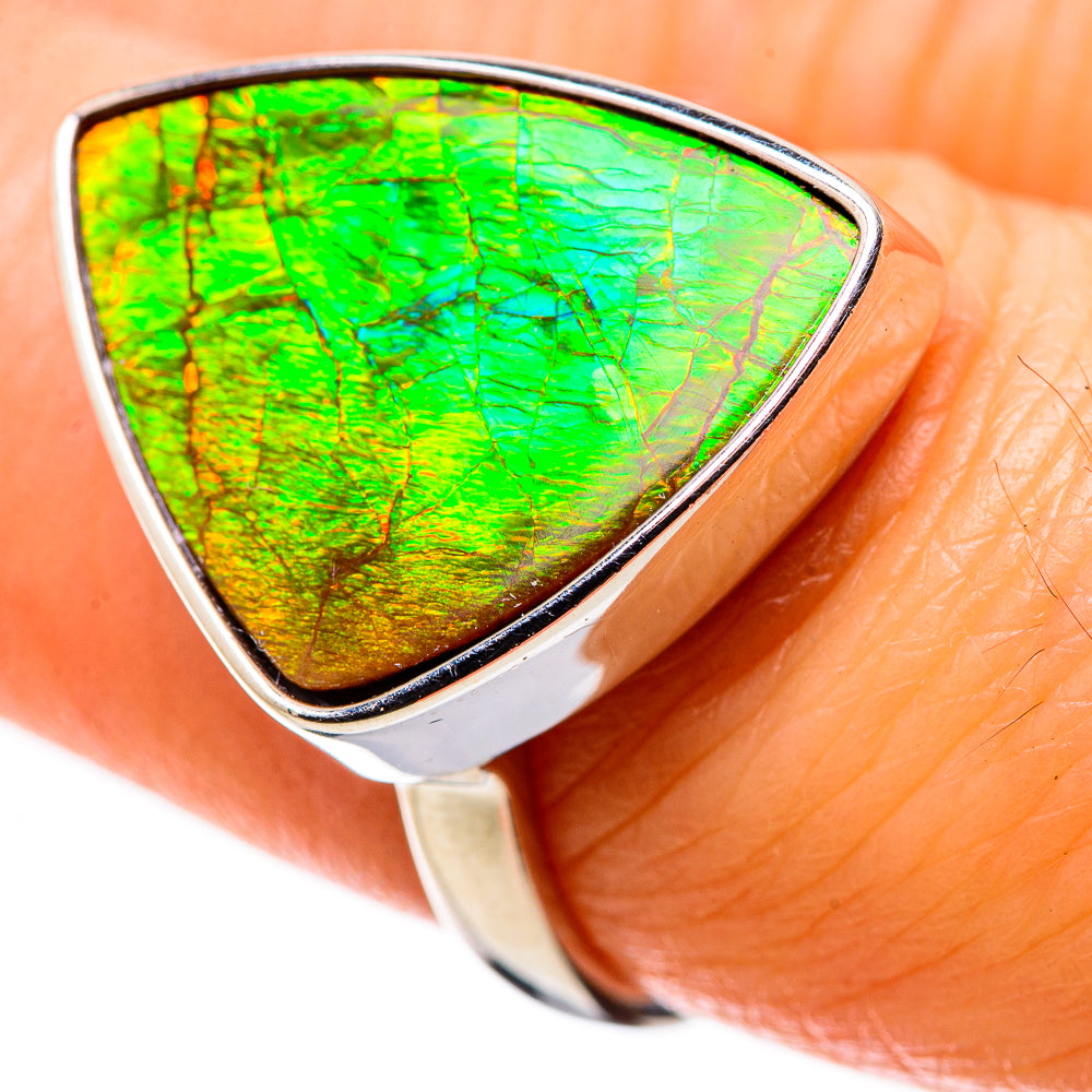 AAA Canadian Ammolite Rings handcrafted by Anasilvercos - RING134534 - Photo 2
