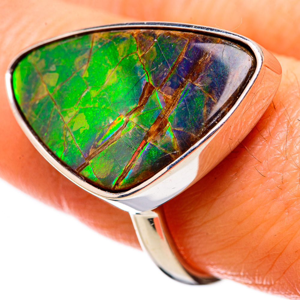 AAA Canadian Ammolite Rings handcrafted by Anasilvercos - RING134538 - Photo 2
