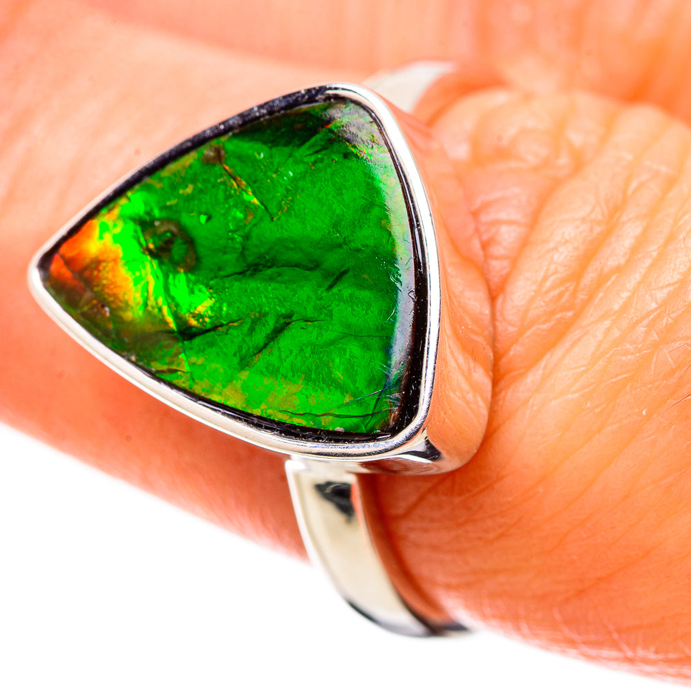 AAA Canadian Ammolite Rings handcrafted by Anasilvercos - RING134547 - Photo 2