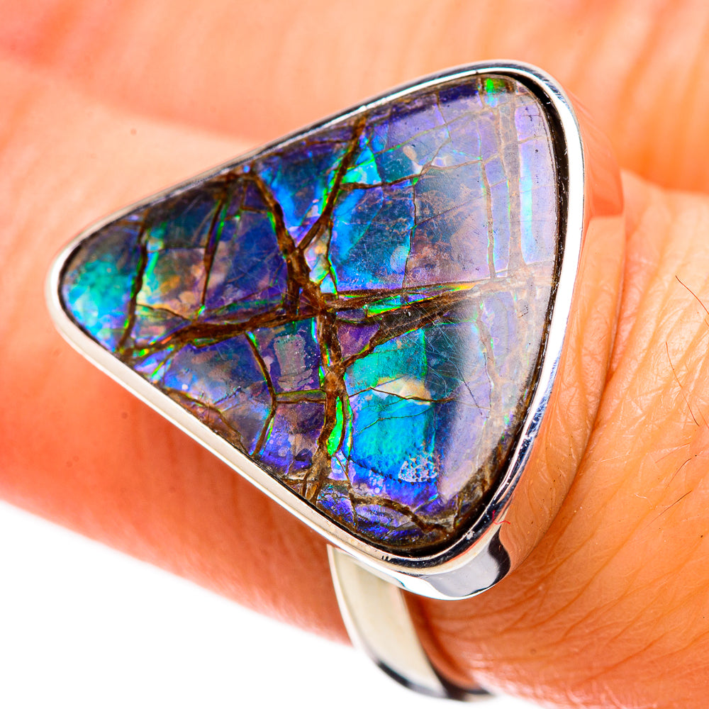 AAA Canadian Ammolite Rings handcrafted by Anasilvercos - RING134551 - Photo 2