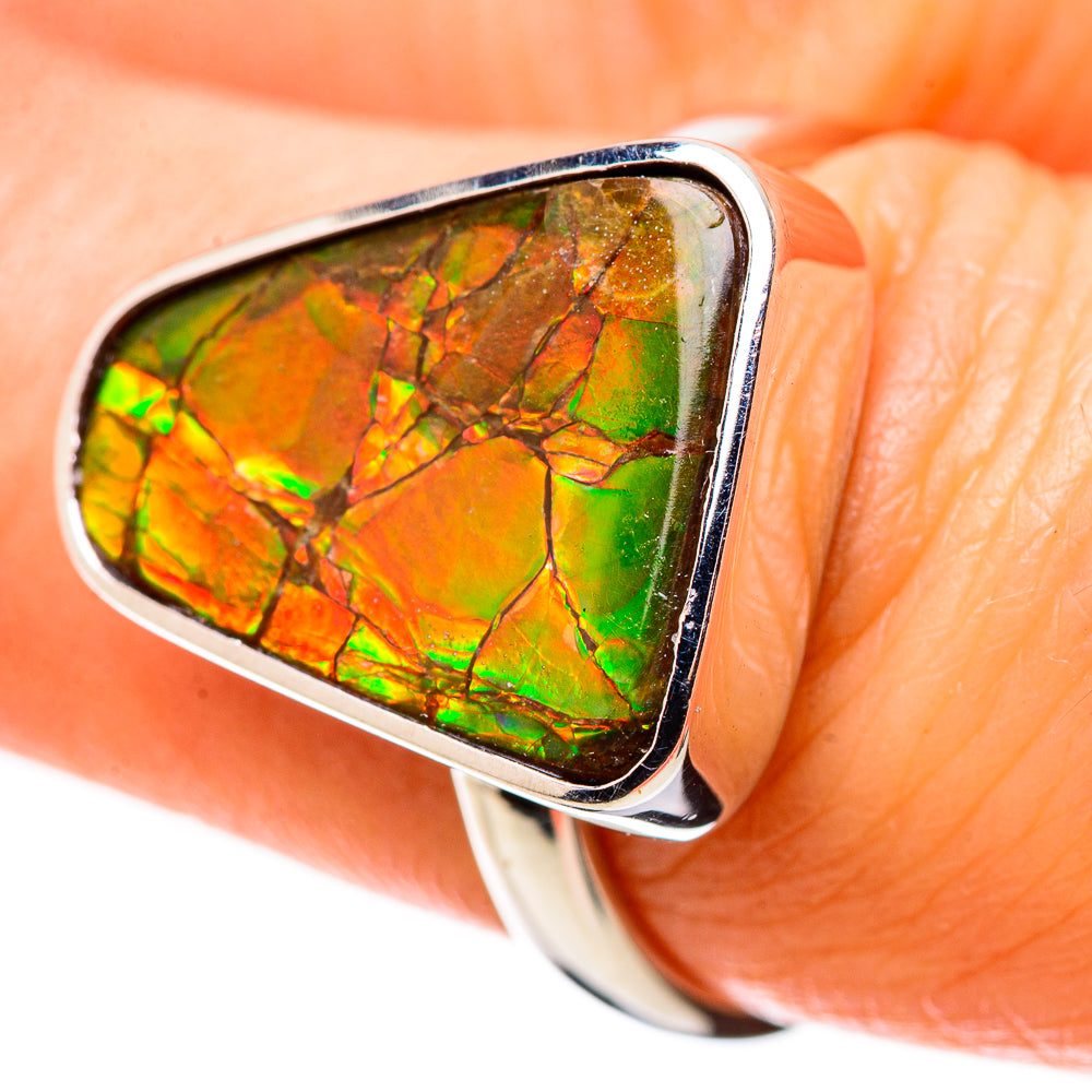 AAA Canadian Ammolite Rings handcrafted by Anasilvercos - RING134554 - Photo 2