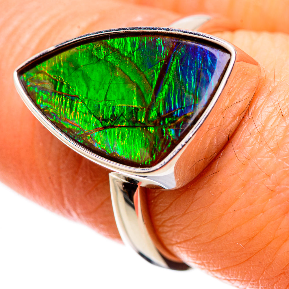 AAA Canadian Ammolite Rings handcrafted by Anasilvercos - RING134566 - Photo 2