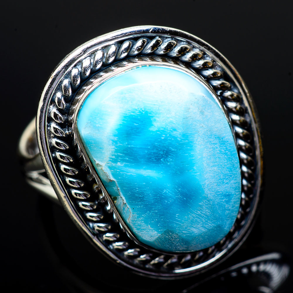 Larimar Rings handcrafted by Anasilvercos - RING14594