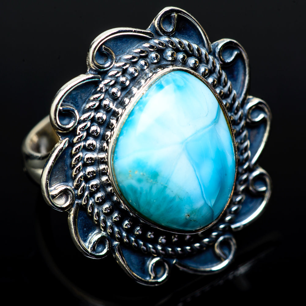 Larimar Rings handcrafted by Anasilvercos - RING14745
