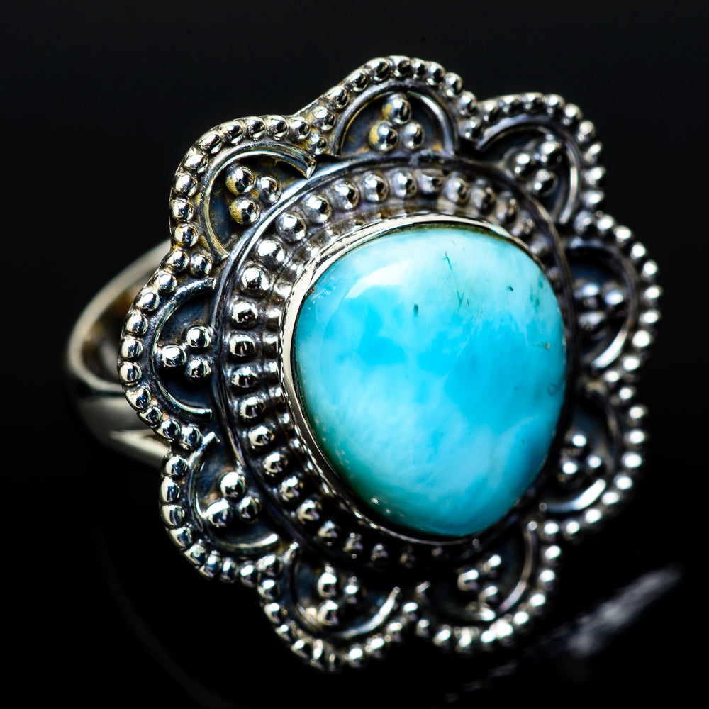 Larimar Rings handcrafted by Anasilvercos - RING14868