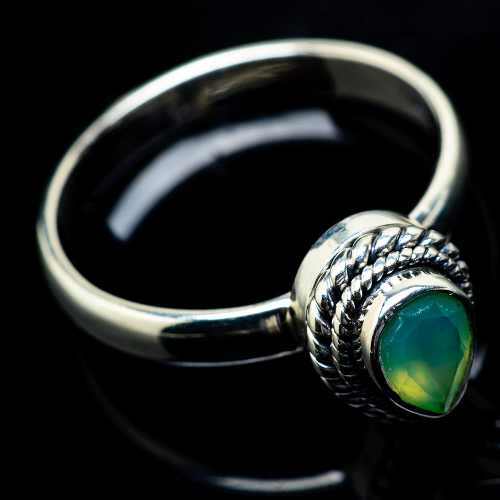 Aqua Chalcedony Rings handcrafted by Anasilvercos - RING19636