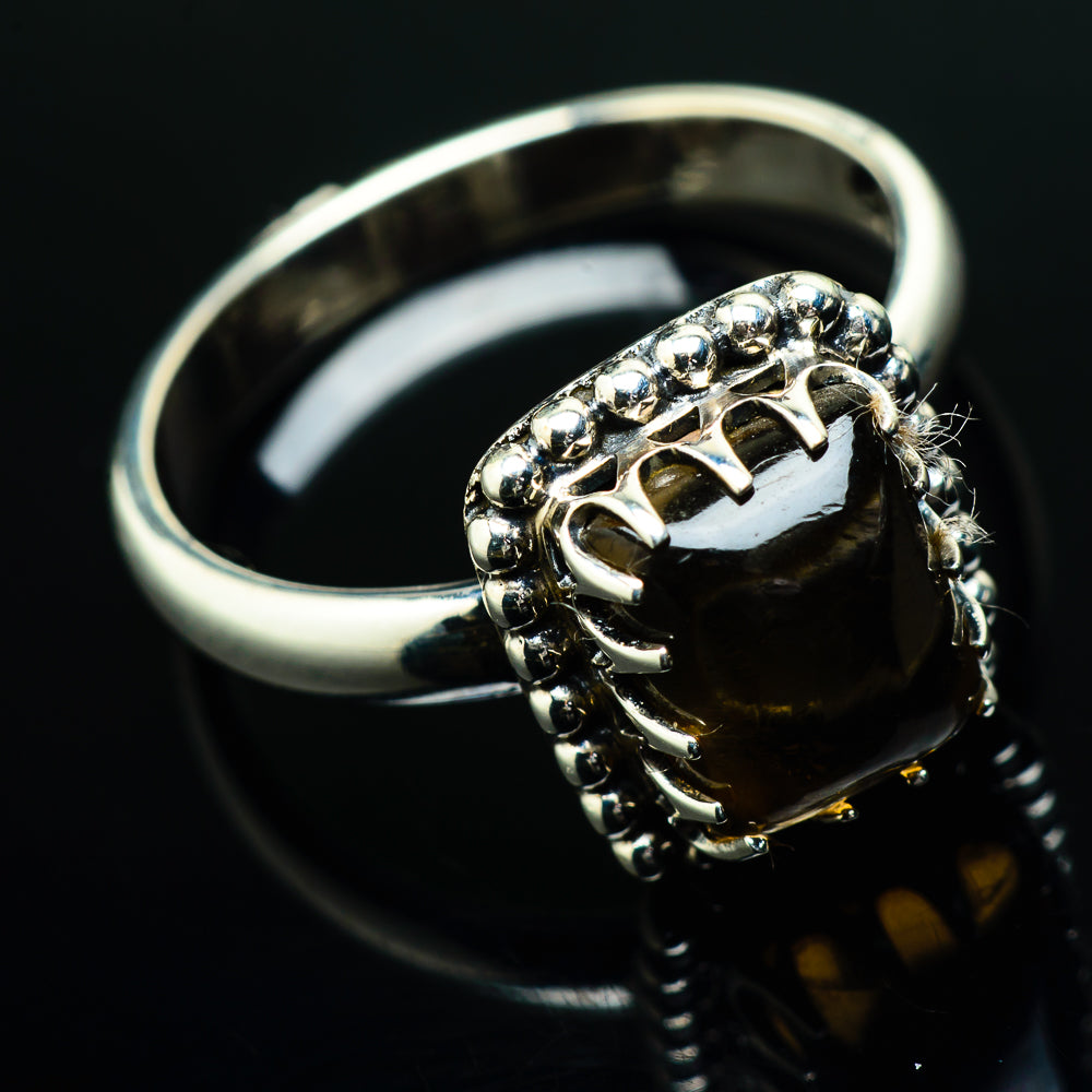 Smoky Quartz Rings handcrafted by Anasilvercos - RING20211