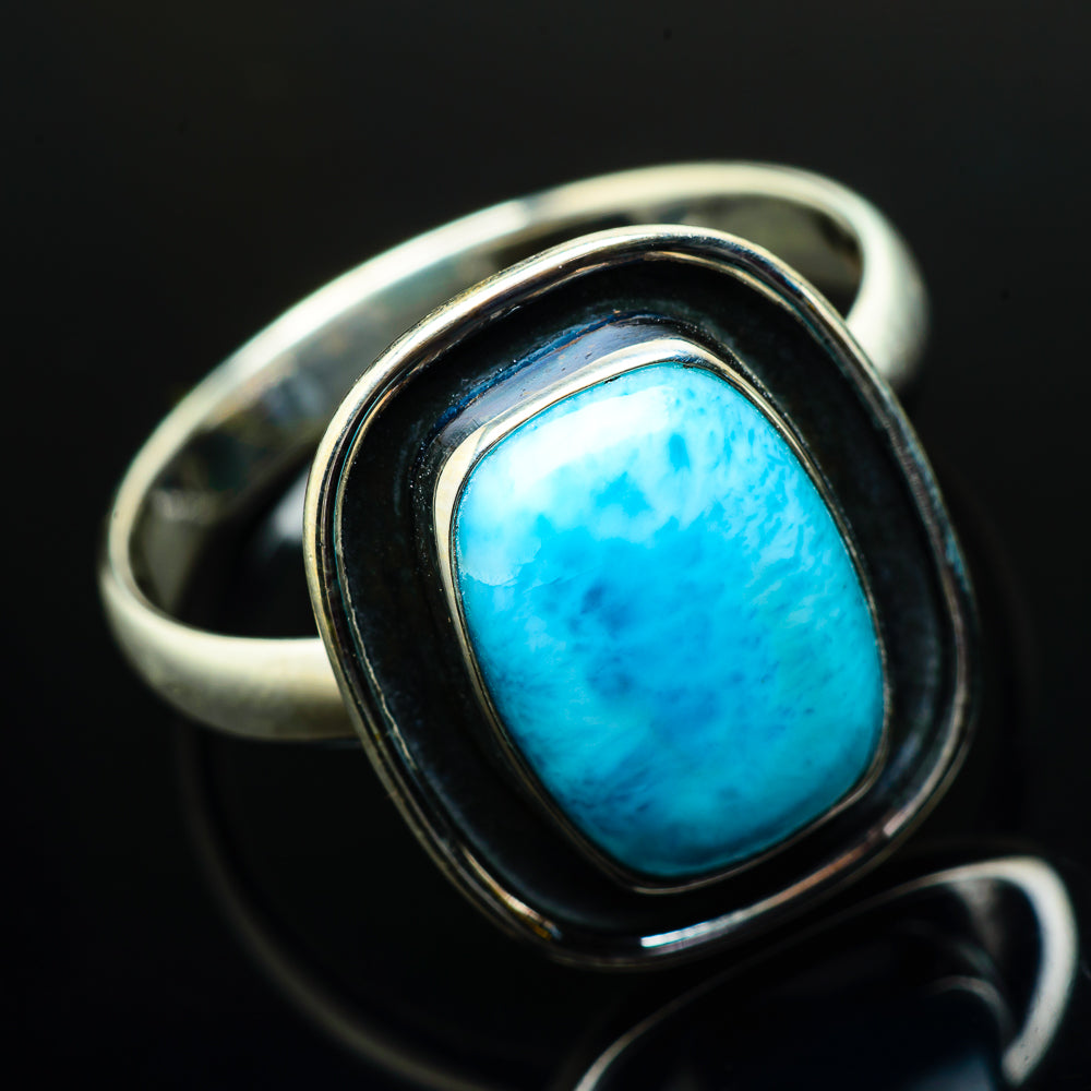 Larimar Rings handcrafted by Anasilvercos - RING20221