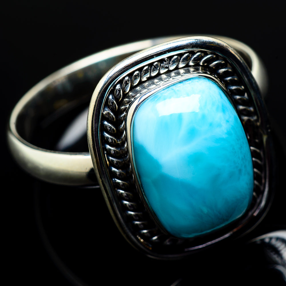Larimar Rings handcrafted by Anasilvercos - RING20264