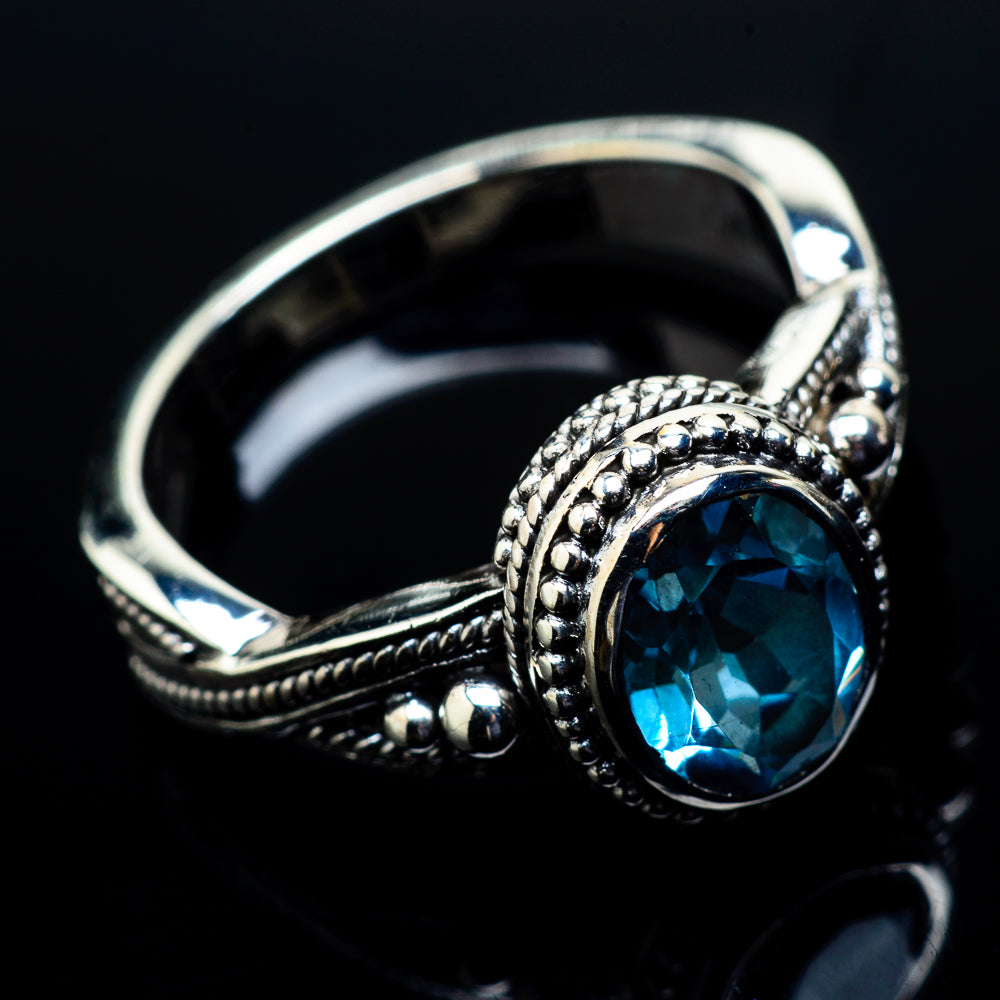 Blue Topaz Rings handcrafted by Anasilvercos - RING20459