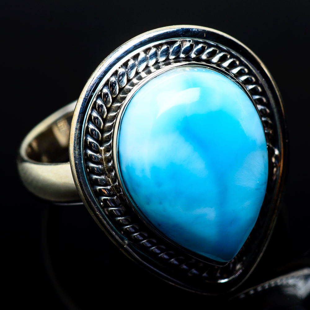 Larimar Rings handcrafted by Anasilvercos - RING20481