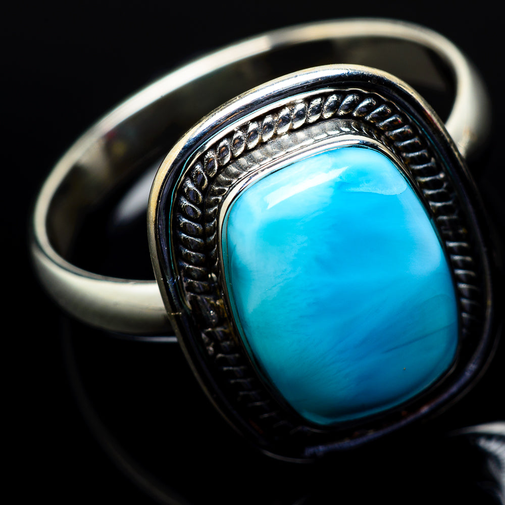 Larimar Rings handcrafted by Anasilvercos - RING20556