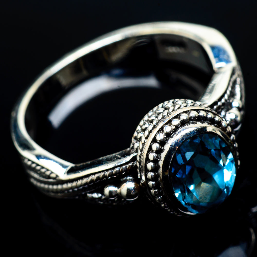 Blue Topaz Rings handcrafted by Anasilvercos - RING20618