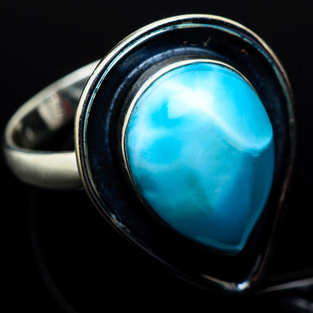Larimar Rings handcrafted by Anasilvercos - RING20684