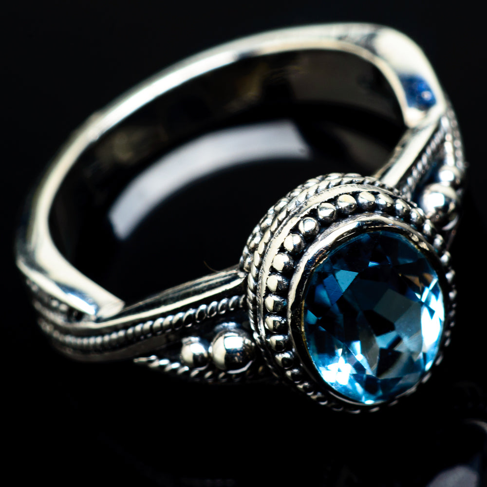 Blue Topaz Rings handcrafted by Anasilvercos - RING20857