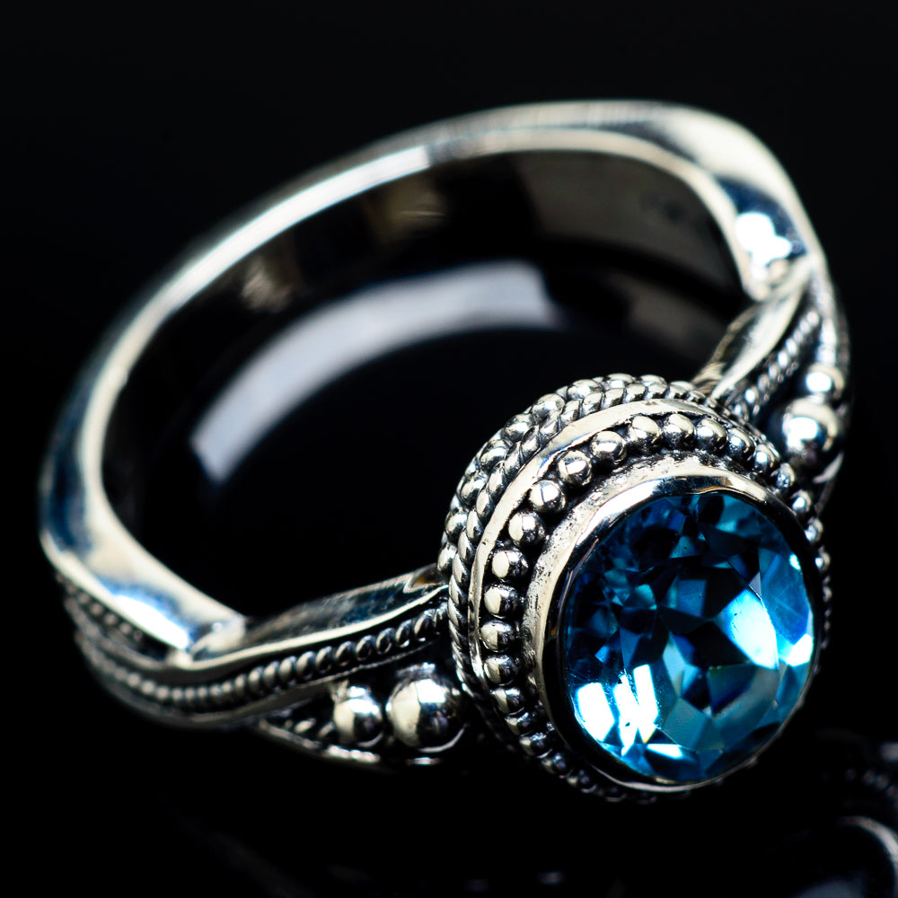 Blue Topaz Rings handcrafted by Anasilvercos - RING21349