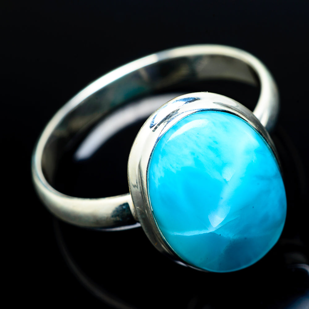 Larimar Rings handcrafted by Anasilvercos - RING21372