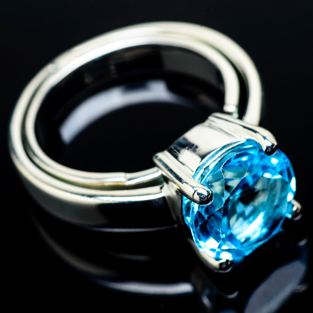 Blue Topaz Rings handcrafted by Anasilvercos - RING21426