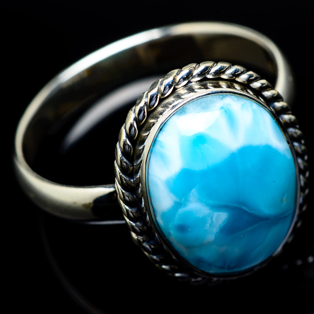 Larimar Rings handcrafted by Anasilvercos - RING21586