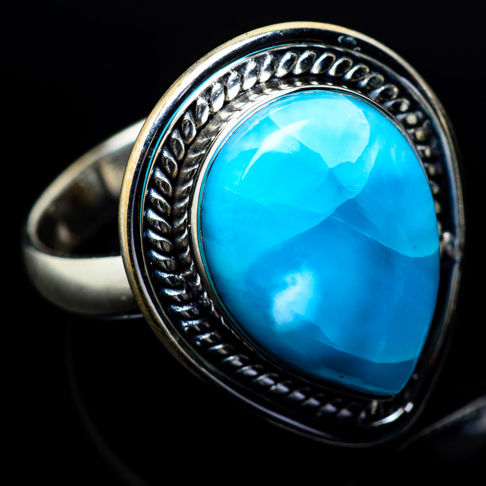 Larimar Rings handcrafted by Anasilvercos - RING21663