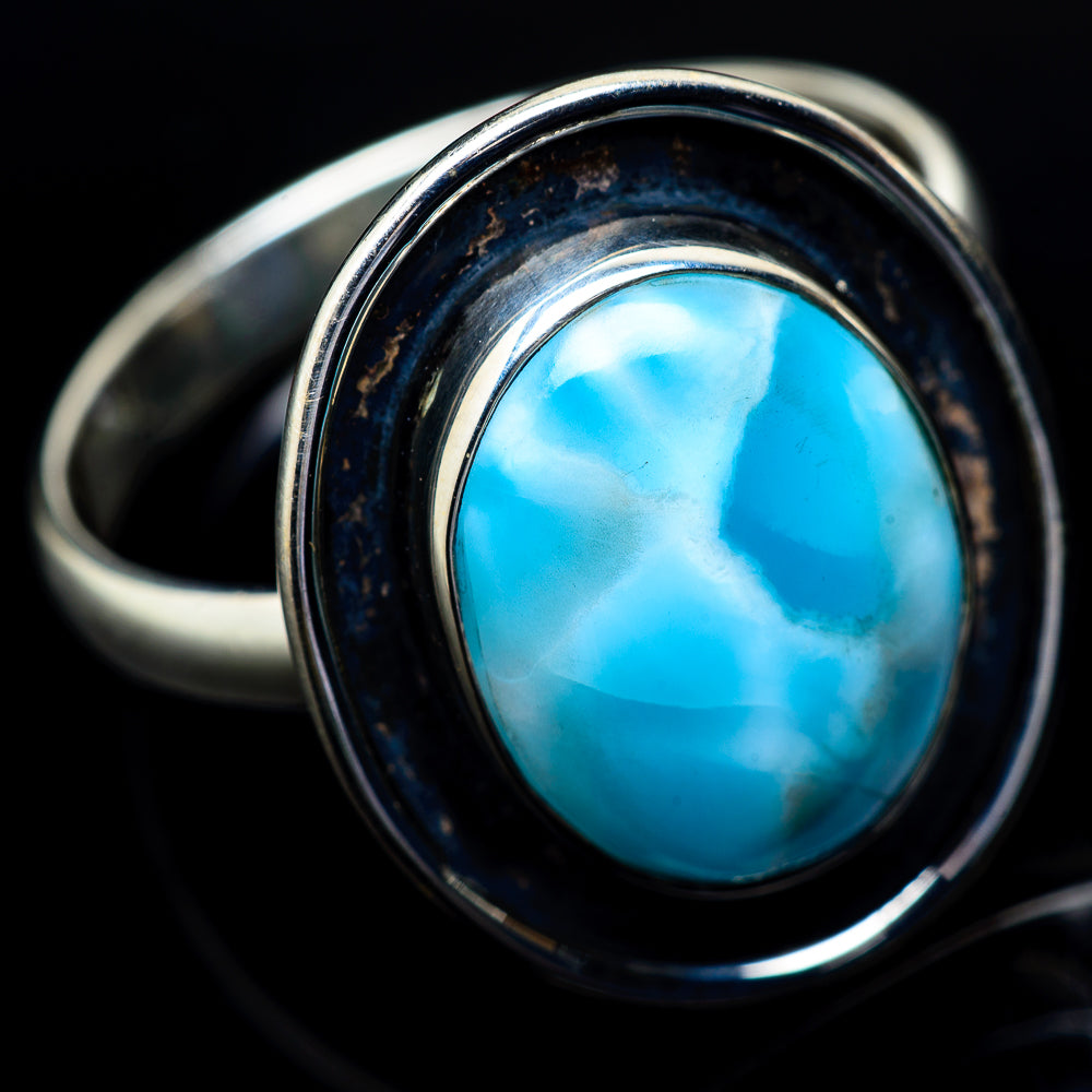 Larimar Rings handcrafted by Anasilvercos - RING21829