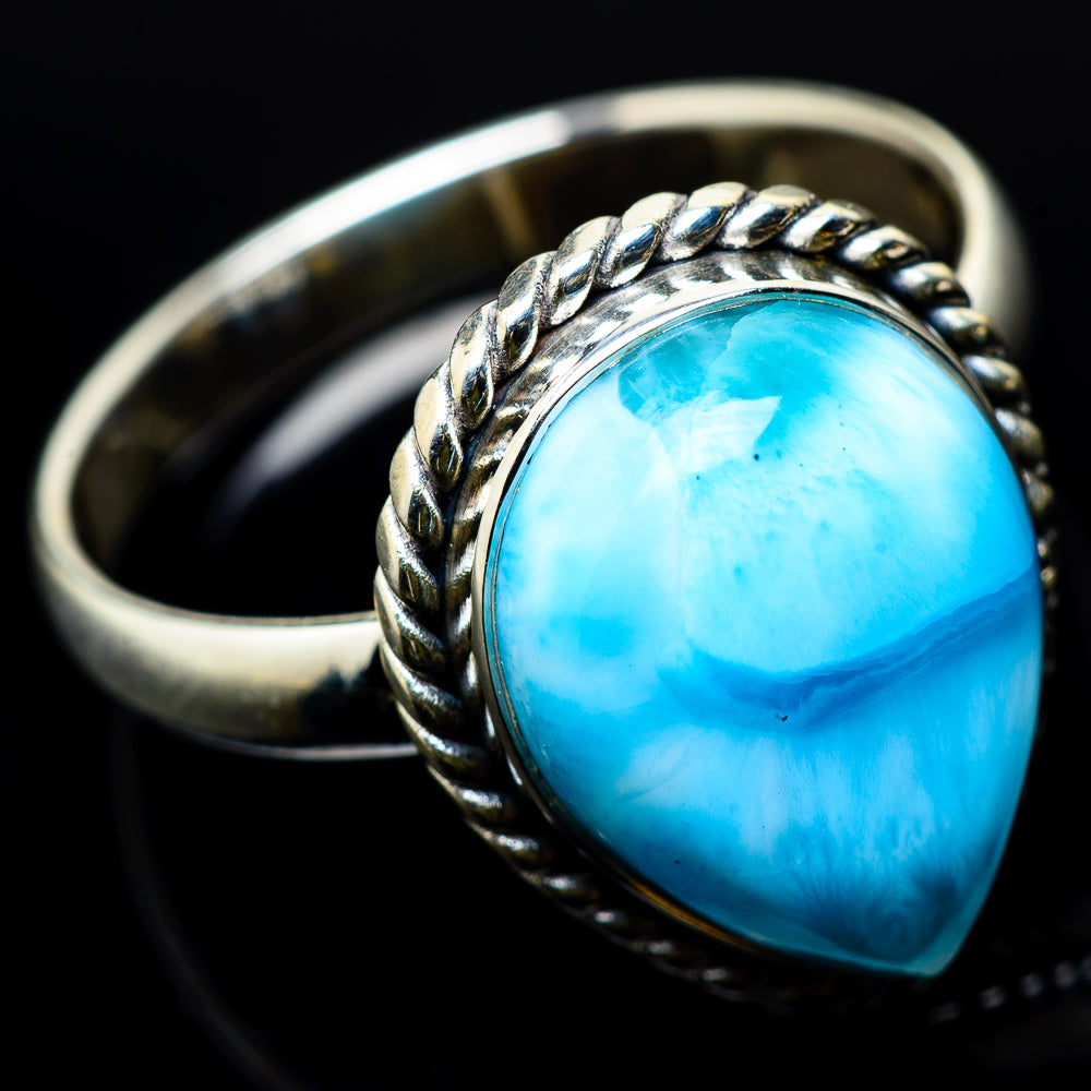 Larimar Rings handcrafted by Anasilvercos - RING22443
