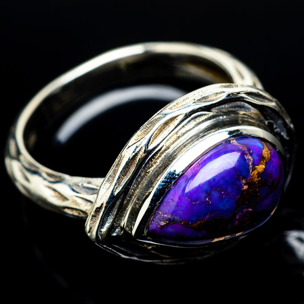 Purple Copper Composite Turquoise Rings handcrafted by Anasilvercos - RING22487