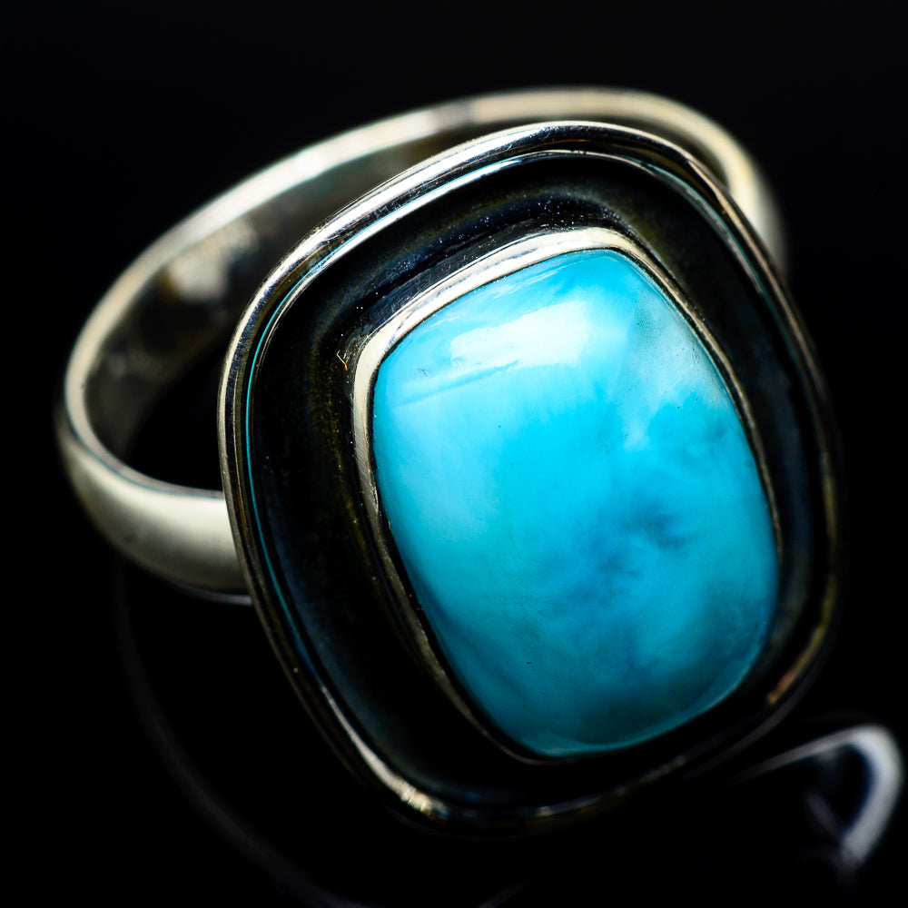 Larimar Rings handcrafted by Anasilvercos - RING22575