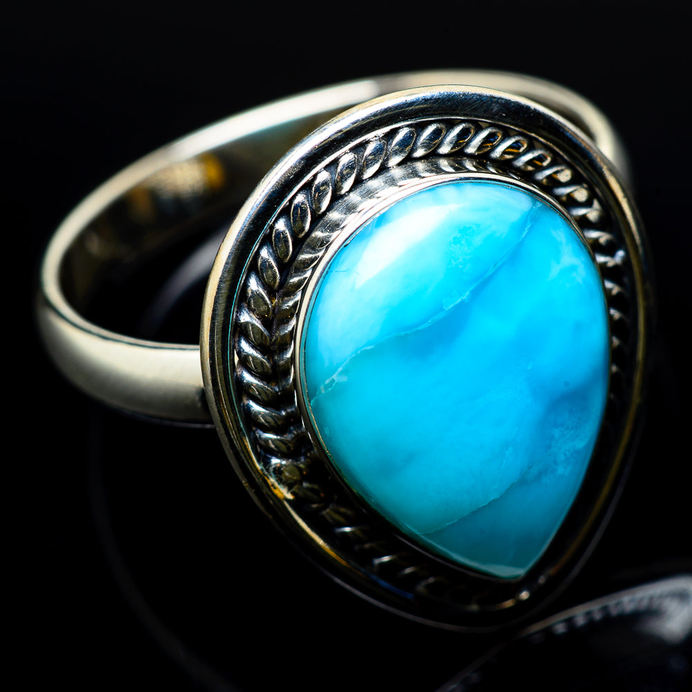 Larimar Rings handcrafted by Anasilvercos - RING22598