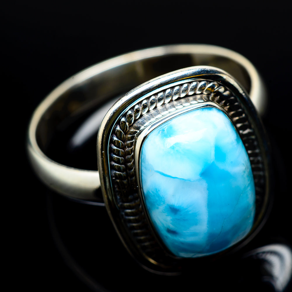 Larimar Rings handcrafted by Anasilvercos - RING22677
