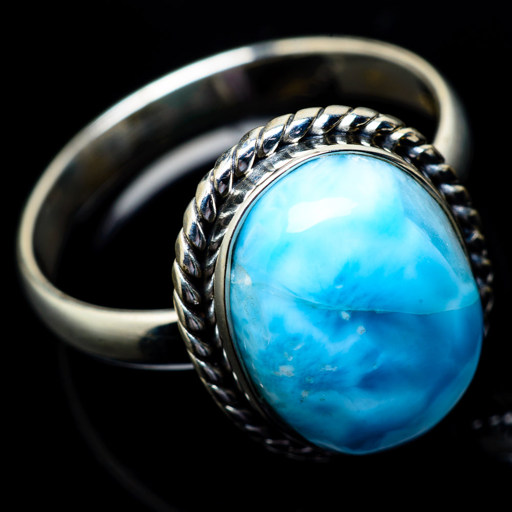 Larimar Rings handcrafted by Anasilvercos - RING22811