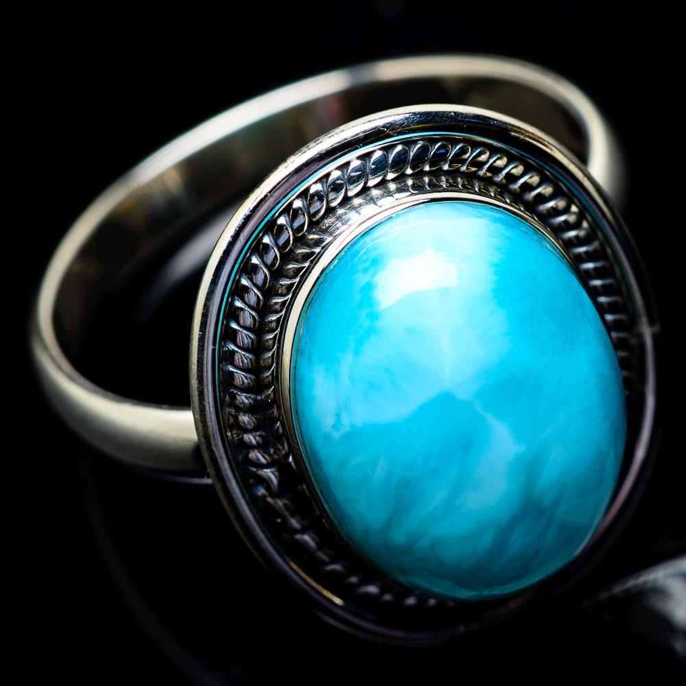 Larimar Rings handcrafted by Anasilvercos - RING22978