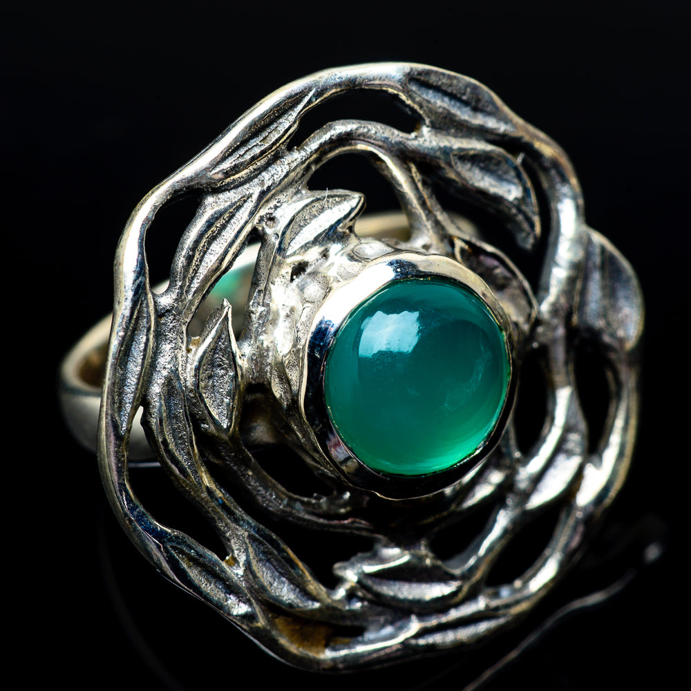Green Onyx Rings handcrafted by Anasilvercos - RING23167