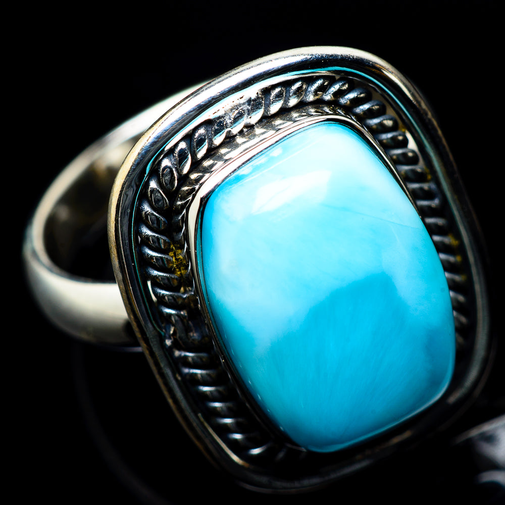 Larimar Rings handcrafted by Anasilvercos - RING23386